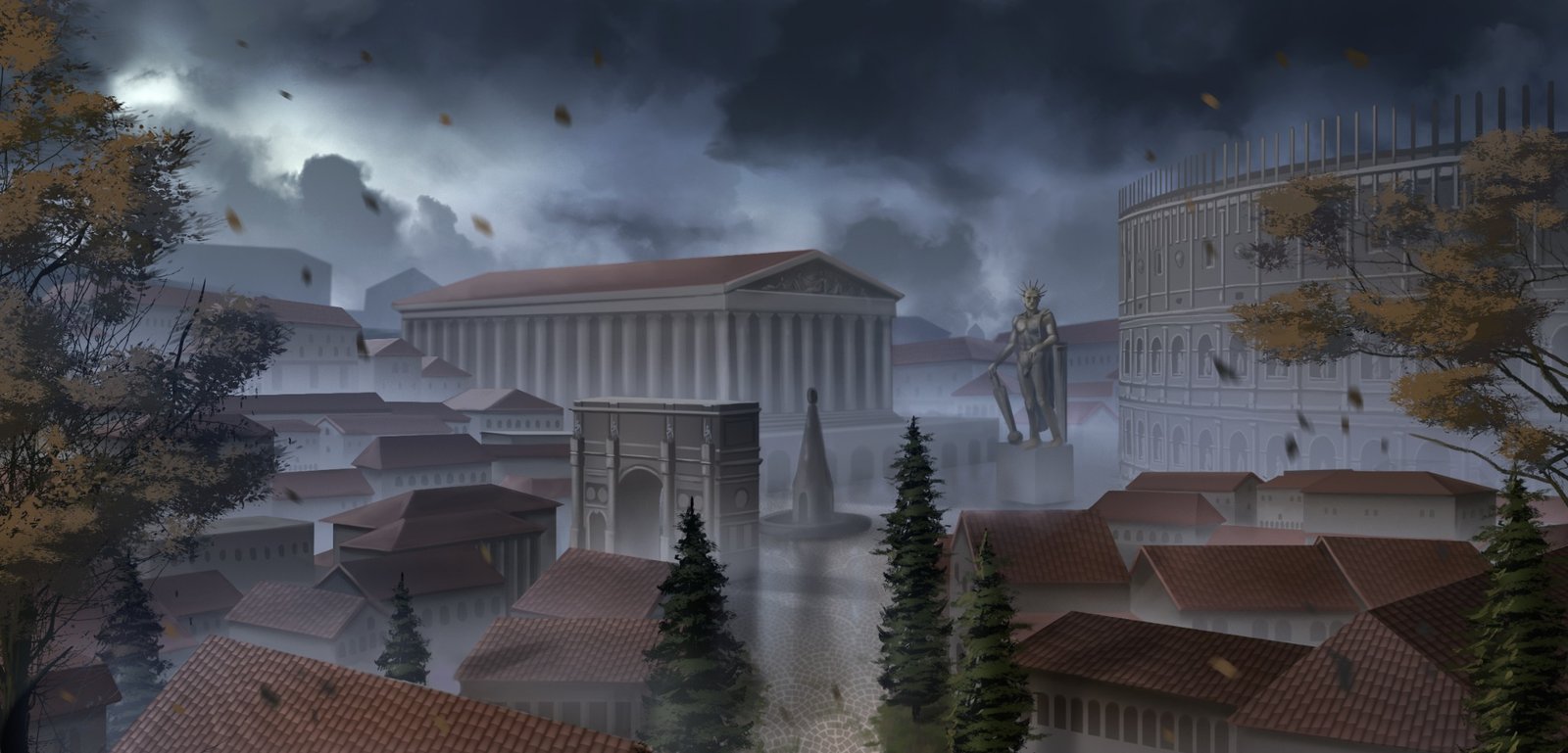 Rome — Autumn, illustration by Sara Forlenza