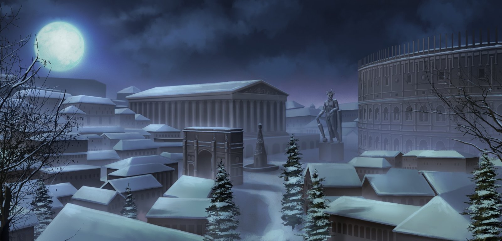Rome — Winter, illustration by Sara Forlenza